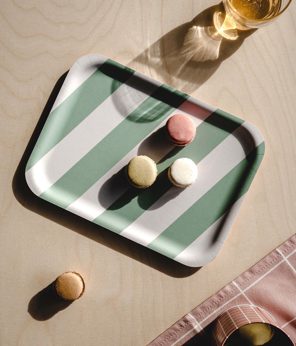 Checks & Stripes tray mint 27 x 20 cm
