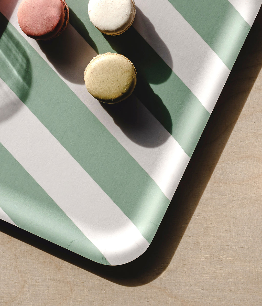 Checks & Stripes tray mint 27 x 20 cm