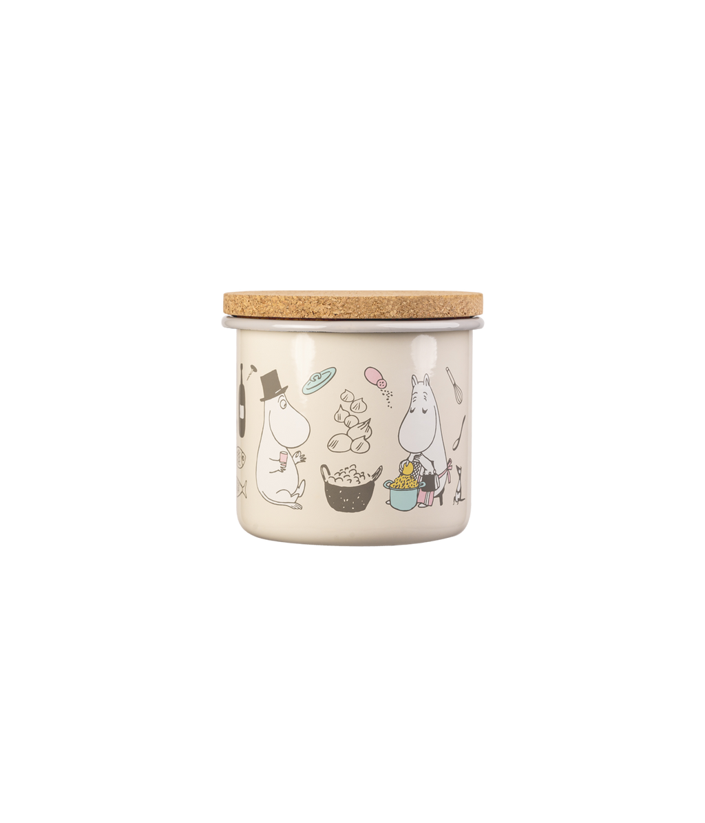 Muumi Bon Appétit emalipurkki korkkikannella 1,3 L