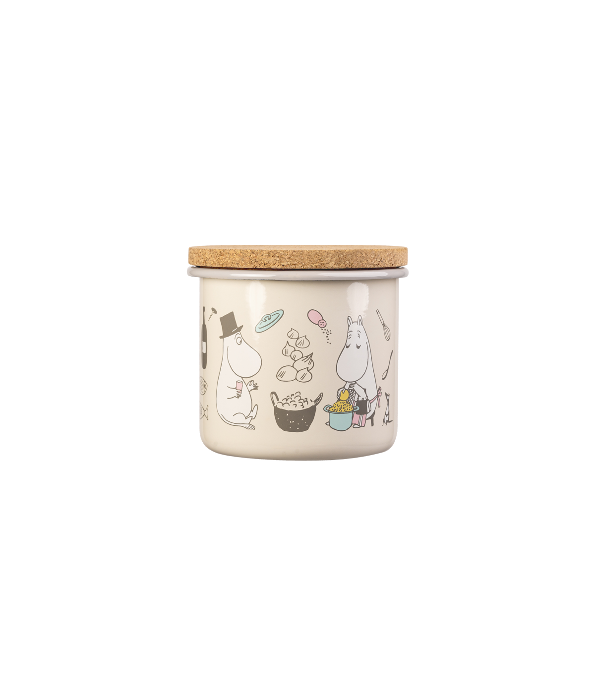 Muumi Bon Appétit emalipurkki korkkikannella 1,3 L