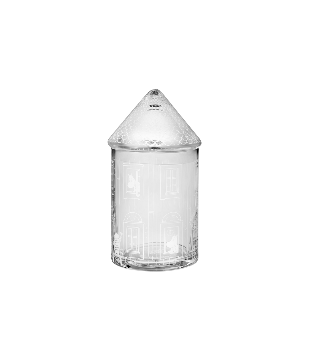 Muumi lasipurkki Muumitalo 18,5cm