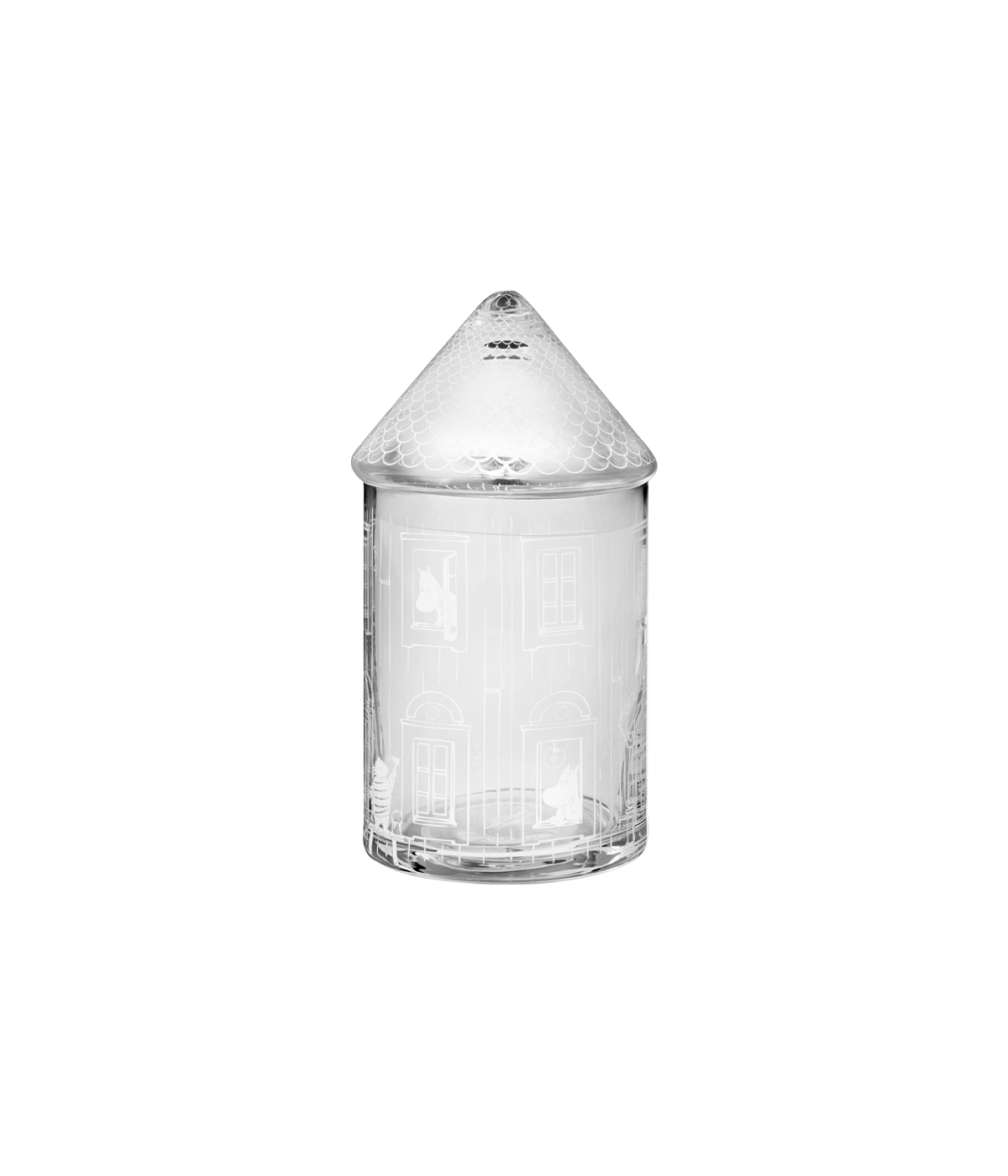 Muumi lasipurkki Muumitalo 18,5cm