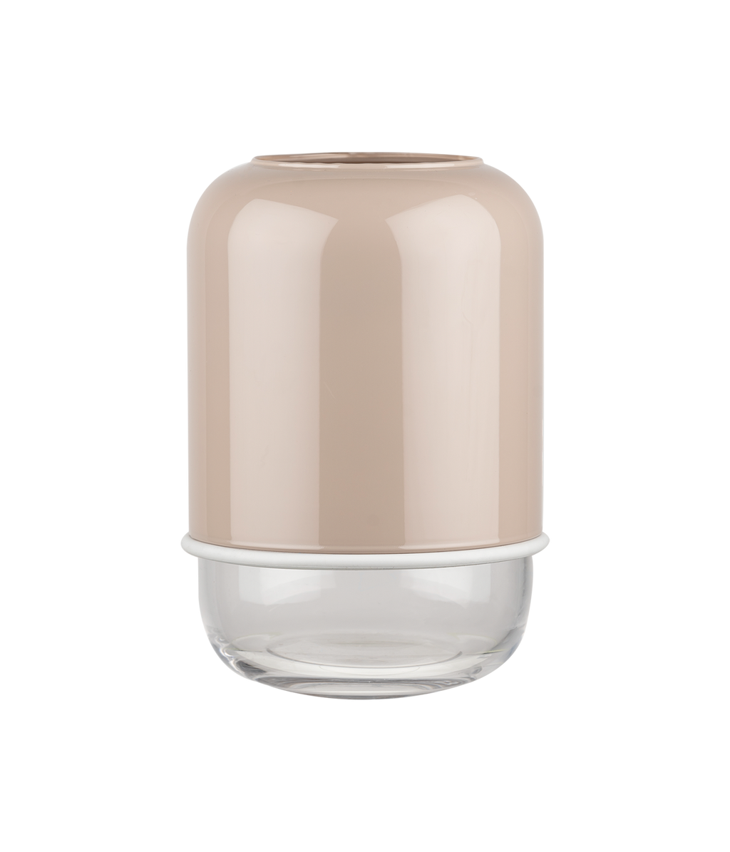 Kapseli maljakko beige/kirkas