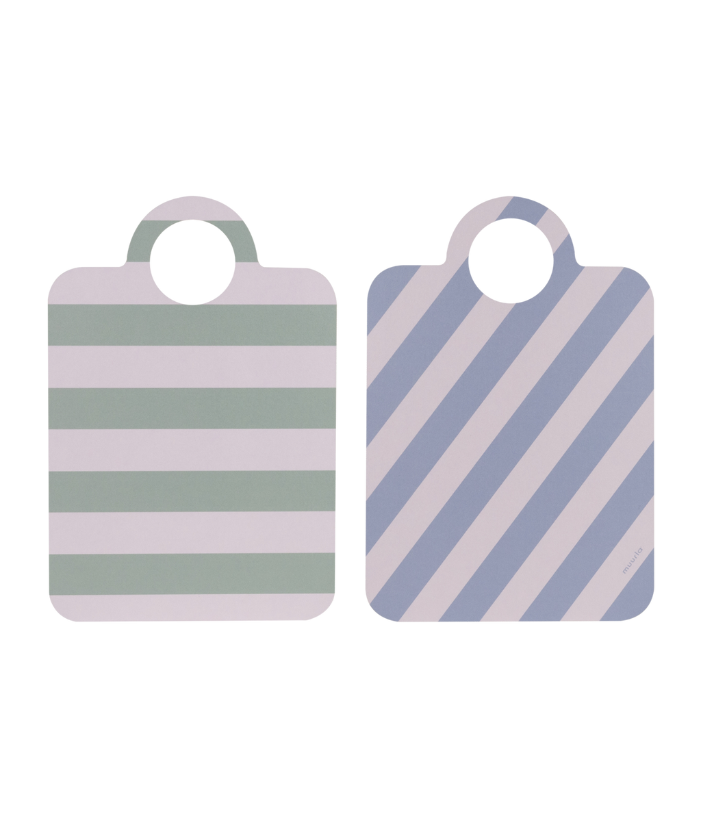 Ruudut & Raidat Chop & Serve -leikkuu-/tarjoilulauta minttu/vaaleansininen 21x31cm