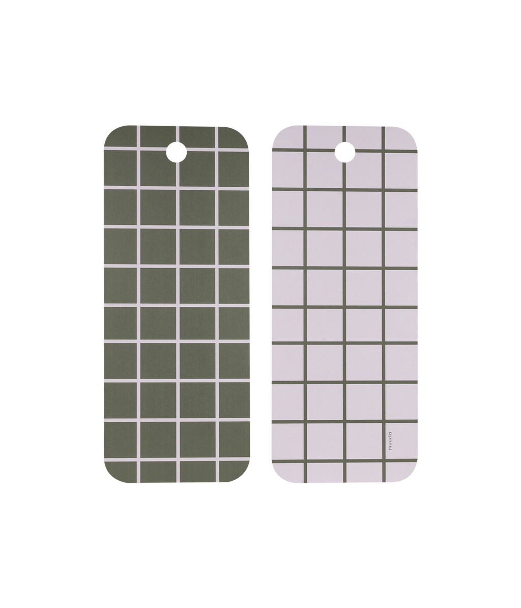 Ruudut & Raidat Chop & Serve -leikkuu-/tarjoilulauta vihreä/beige 18x44cm