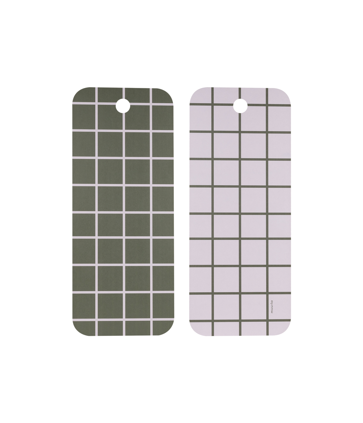 Ruudut & Raidat Chop & Serve -leikkuu-/tarjoilulauta vihreä/beige 18x44cm