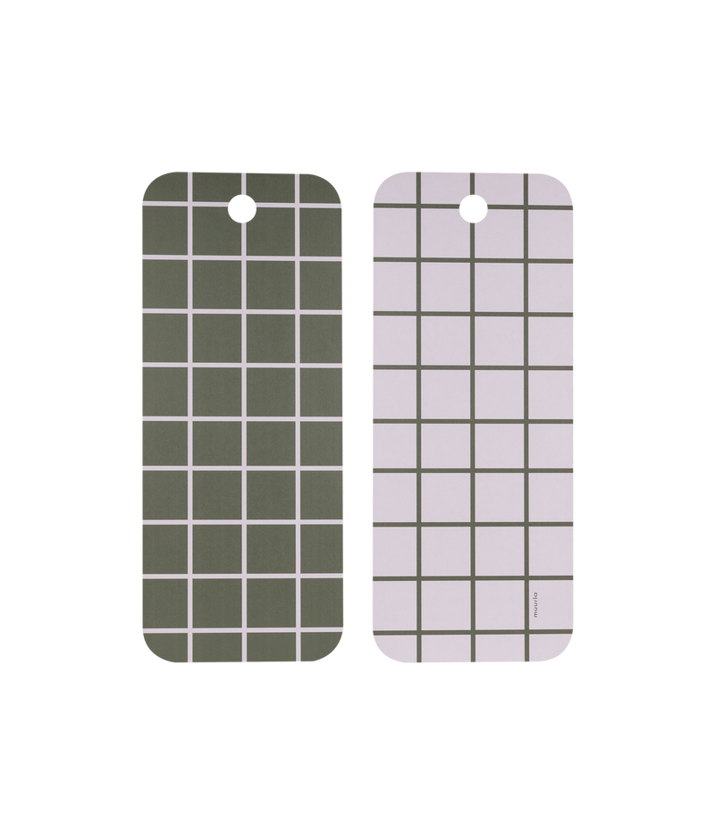 Ruudut & Raidat Chop & Serve -leikkuu-/tarjoilulauta vihreä/beige 18x44cm