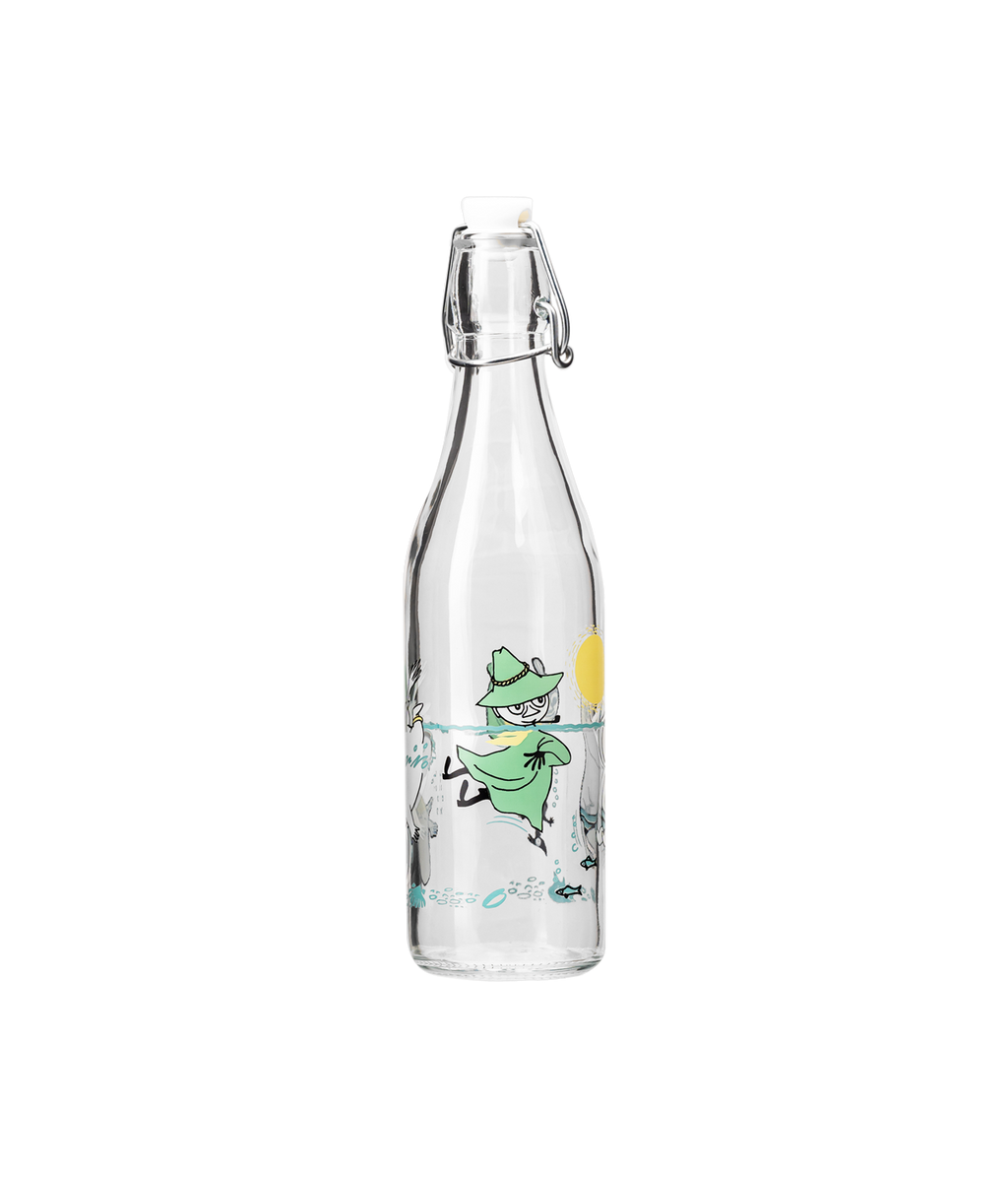 Muumi lasipullo Vilskettä vedessä 0,5L