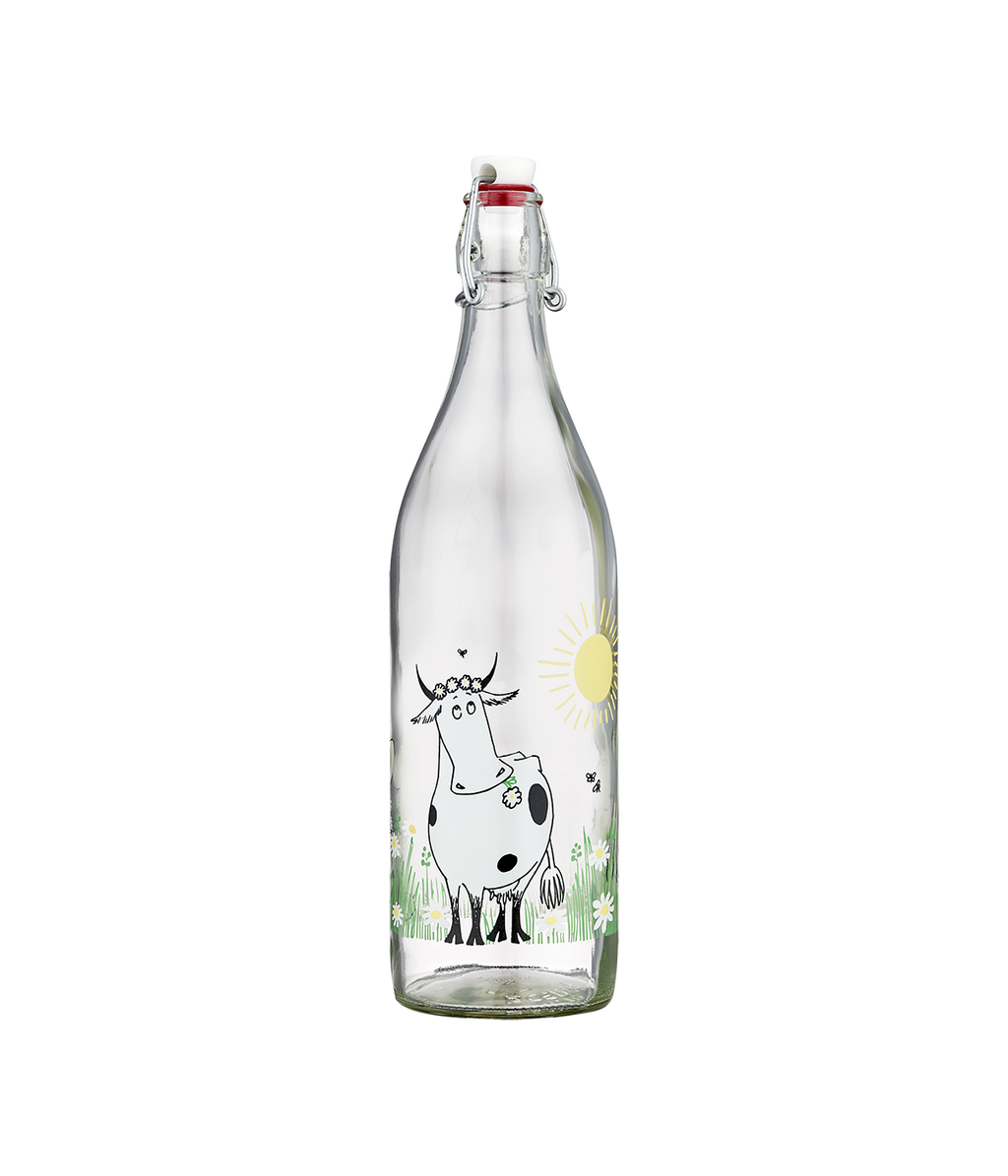 Muumi lasipullo Niitty 1L