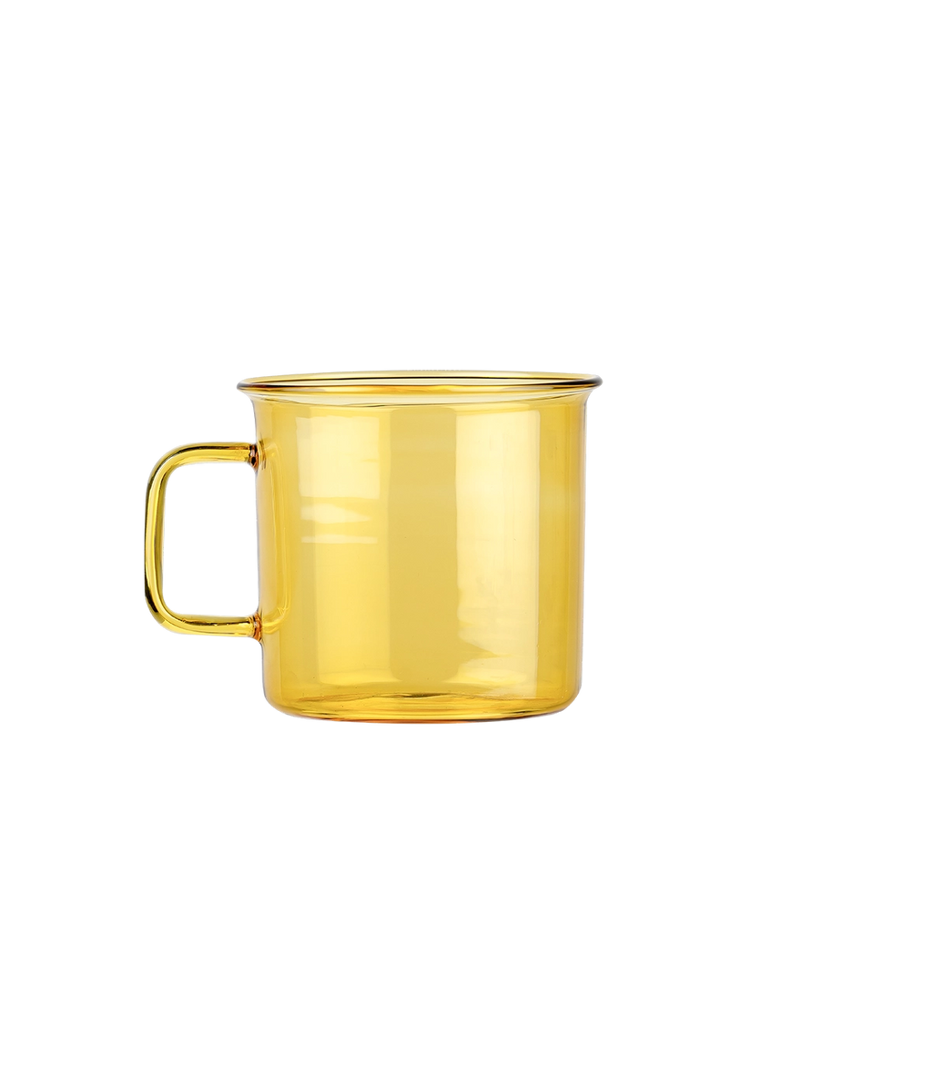 Glass mug yellow 3,5 dl