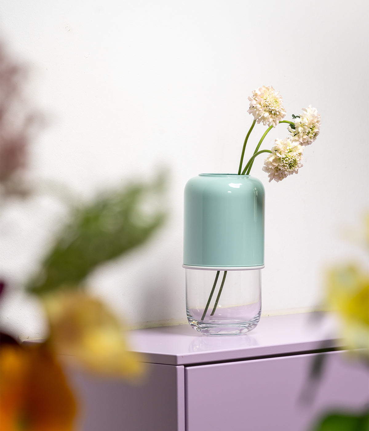 Capsule vase mint/clear