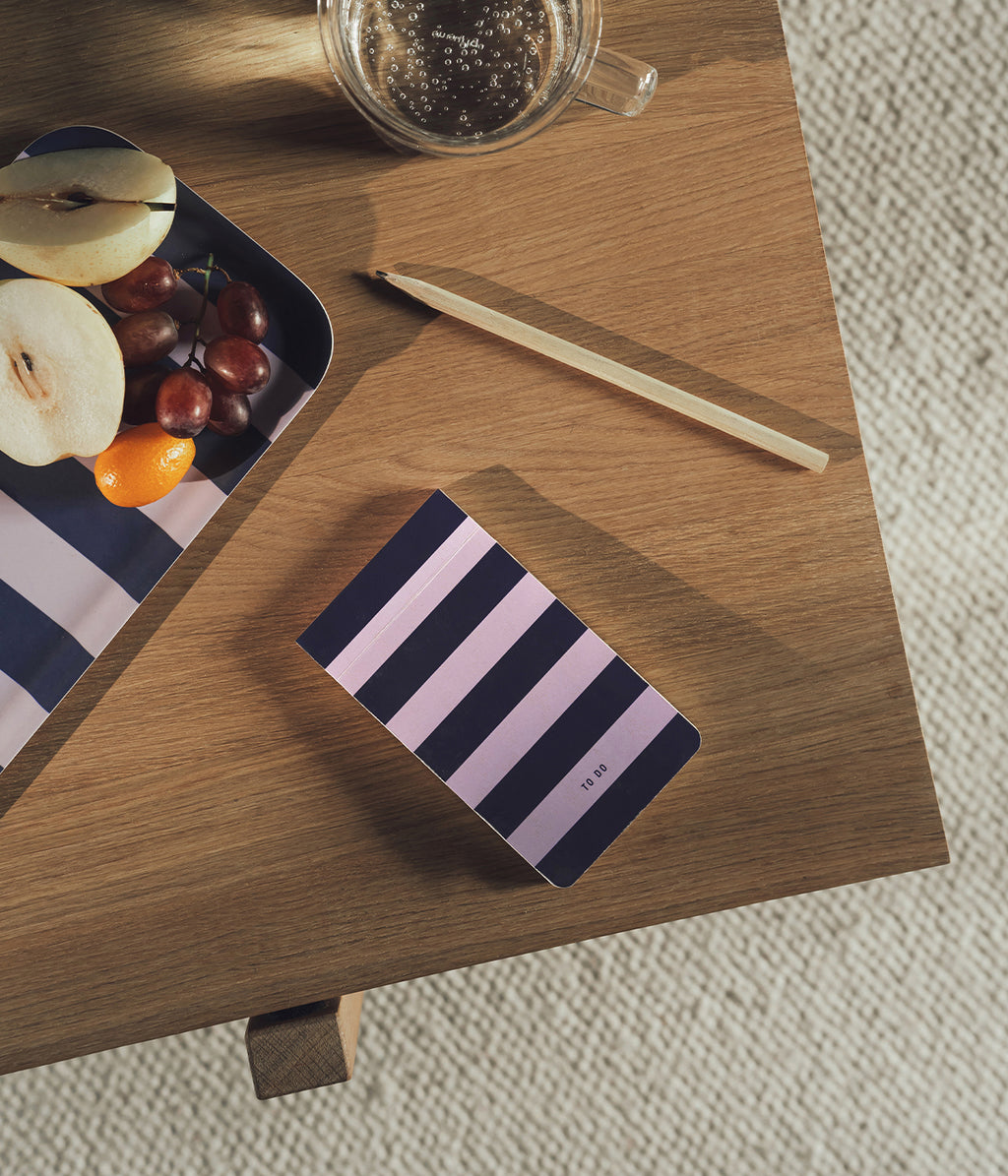 Checks & Stripes To do list lilac/blue stripes A6