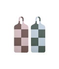 Checks & Stripes Chop & Serve board brown/pink/green checks 13 x 33 cm