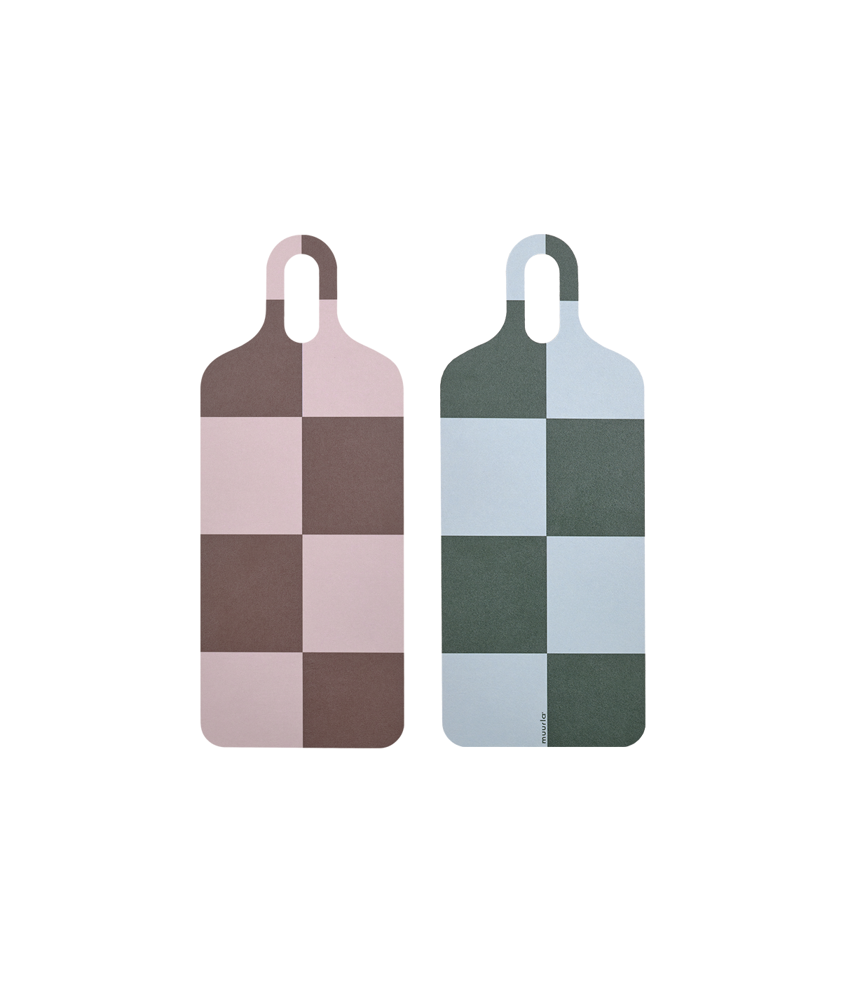 Checks & Stripes Chop & Serve board brown/pink/green checks 13 x 33 cm