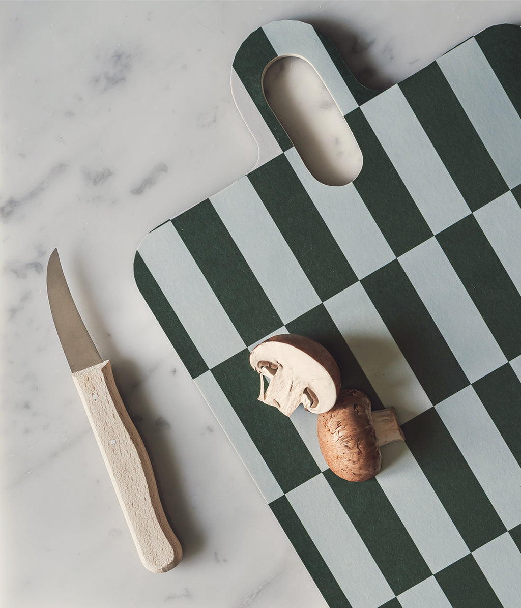Checks & Stripes Chop & Serve board lilac/blue/green tiles 21 x 31 cm