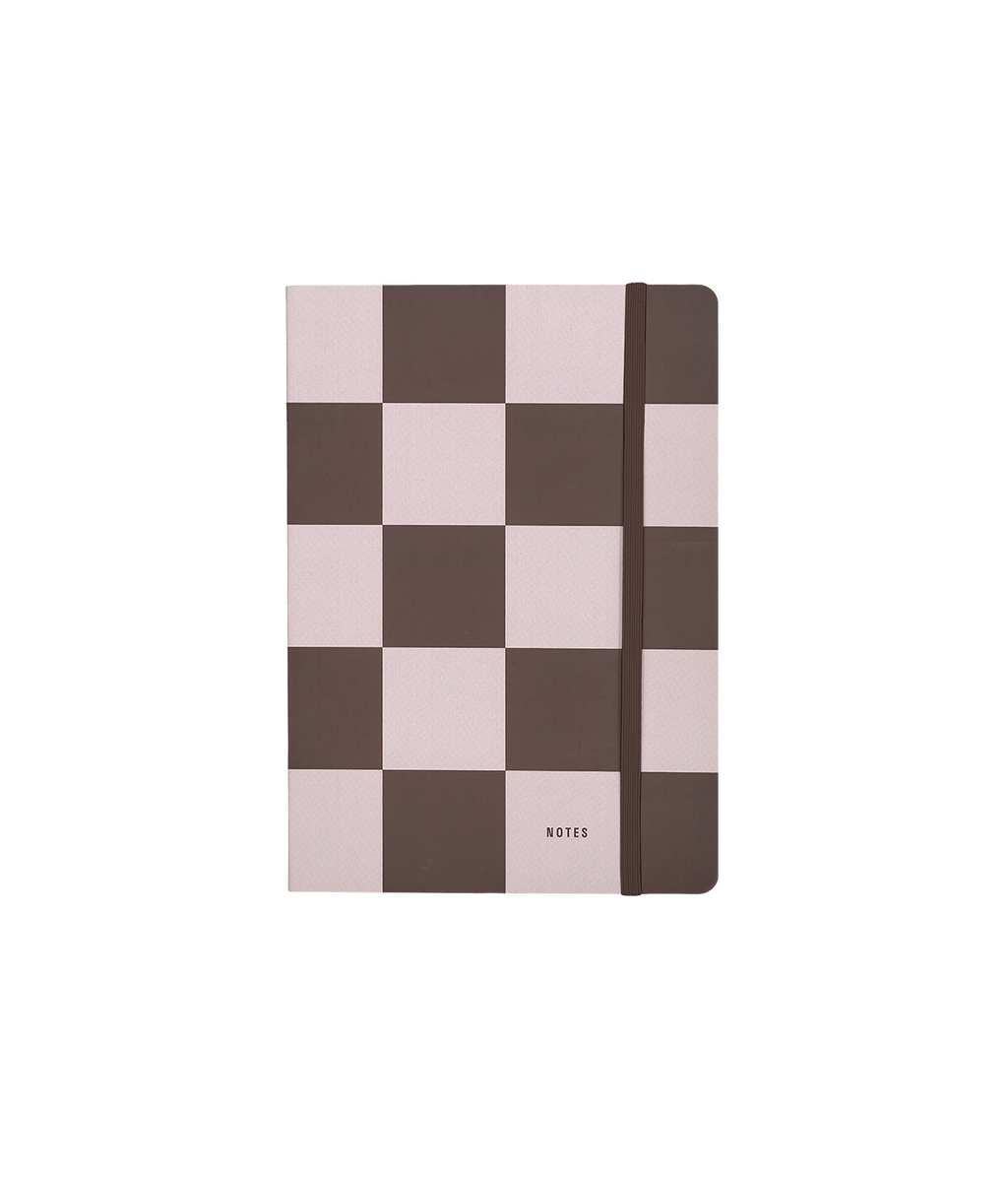 Checks & Stripes notebook brown/pink checks A5