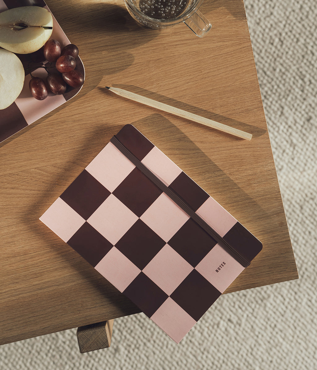 Checks & Stripes notebook brown/pink checks A5