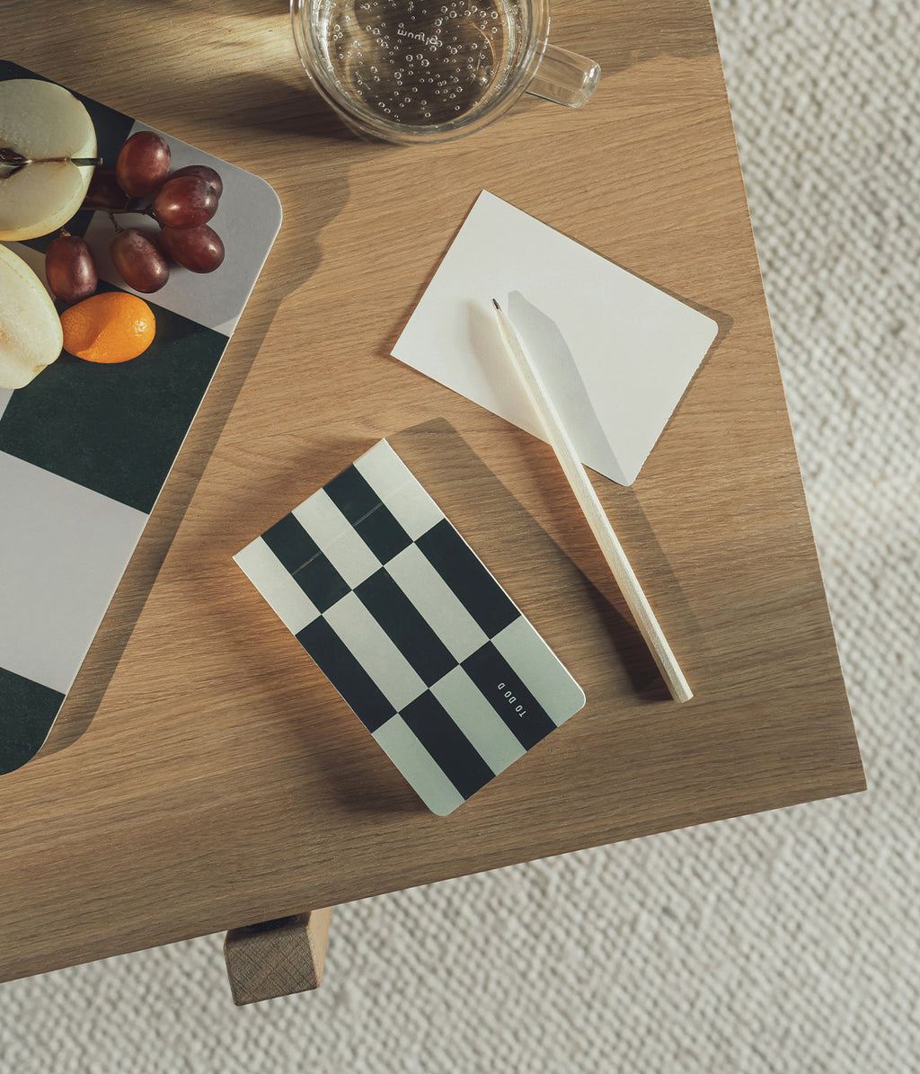 Checks & Stripes To do list green tiles A6