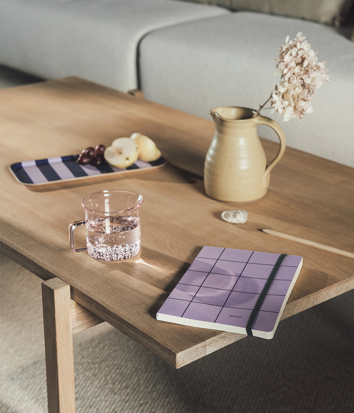 Checks & Stripes tray lilac/blue stripes 27 x 13 cm