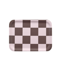 Checks & Stripes tray brown/pink checks 27 x 20 cm
