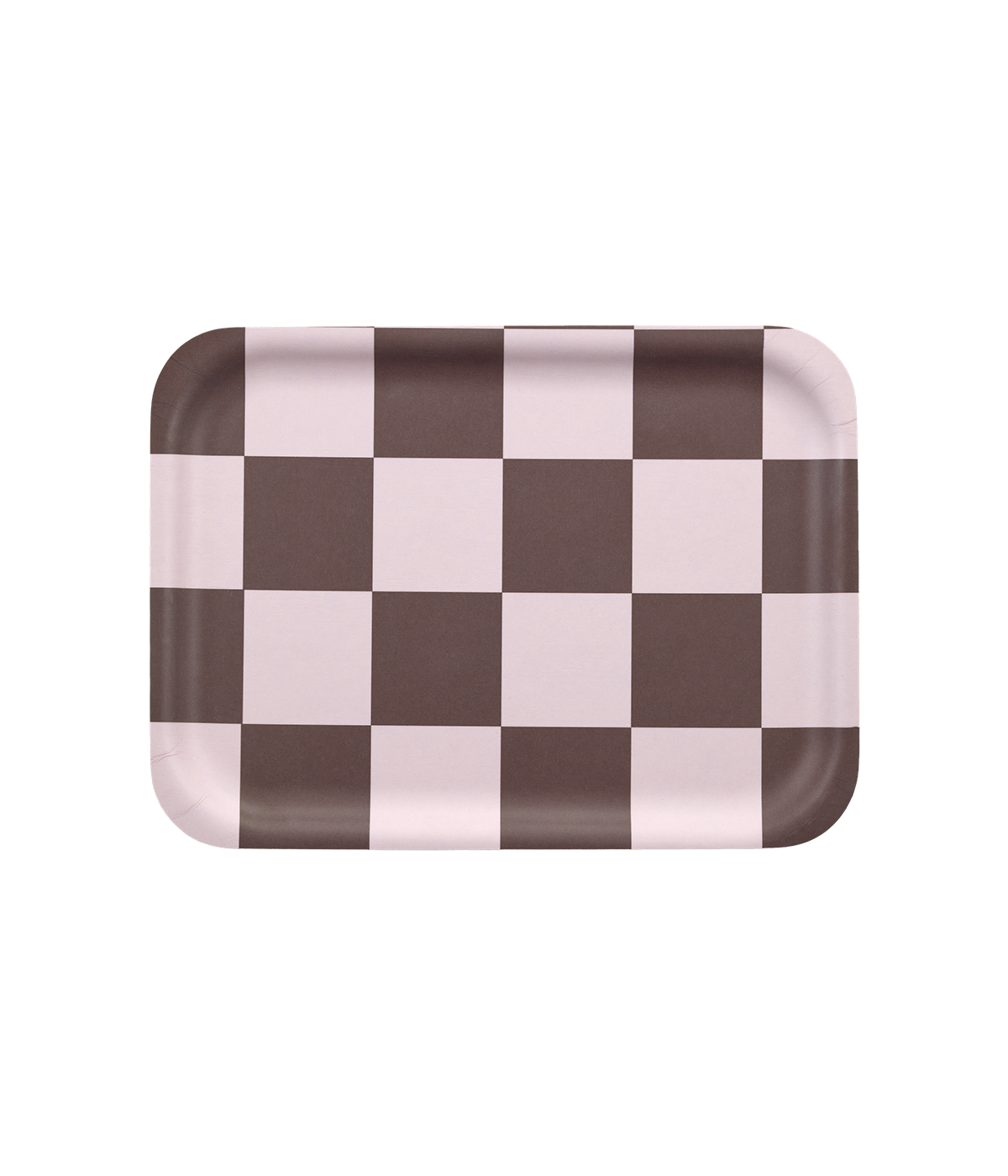 Checks & Stripes tray brown/pink checks 27 x 20 cm