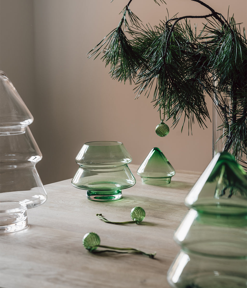 Glass Tree jar green 20 cm
