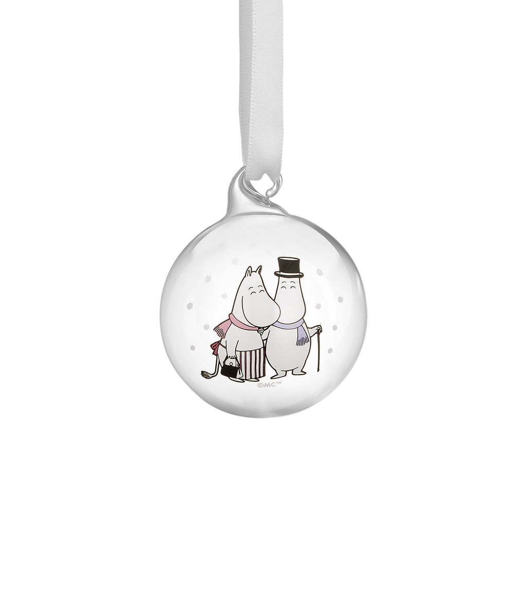 Moomin Christmas bauble Frosty Day 5 cm,  Moominmamma and Moominpappa