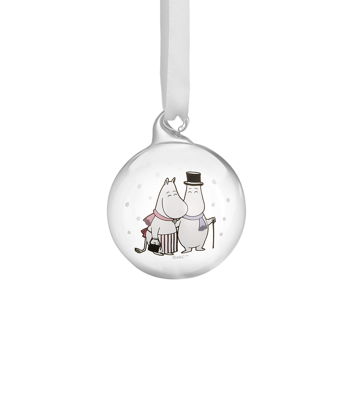 Moomin Christmas bauble Frosty Day 5 cm,  Moominmamma and Moominpappa
