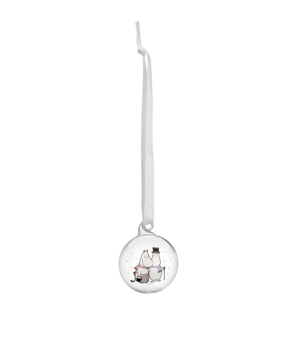Moomin Christmas bauble Frosty Day 5 cm,  Moominmamma and Moominpappa