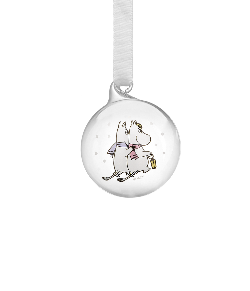 Moomin Christmas bauble Frosty Day 5 cm, Moomintroll and Snorkmaiden