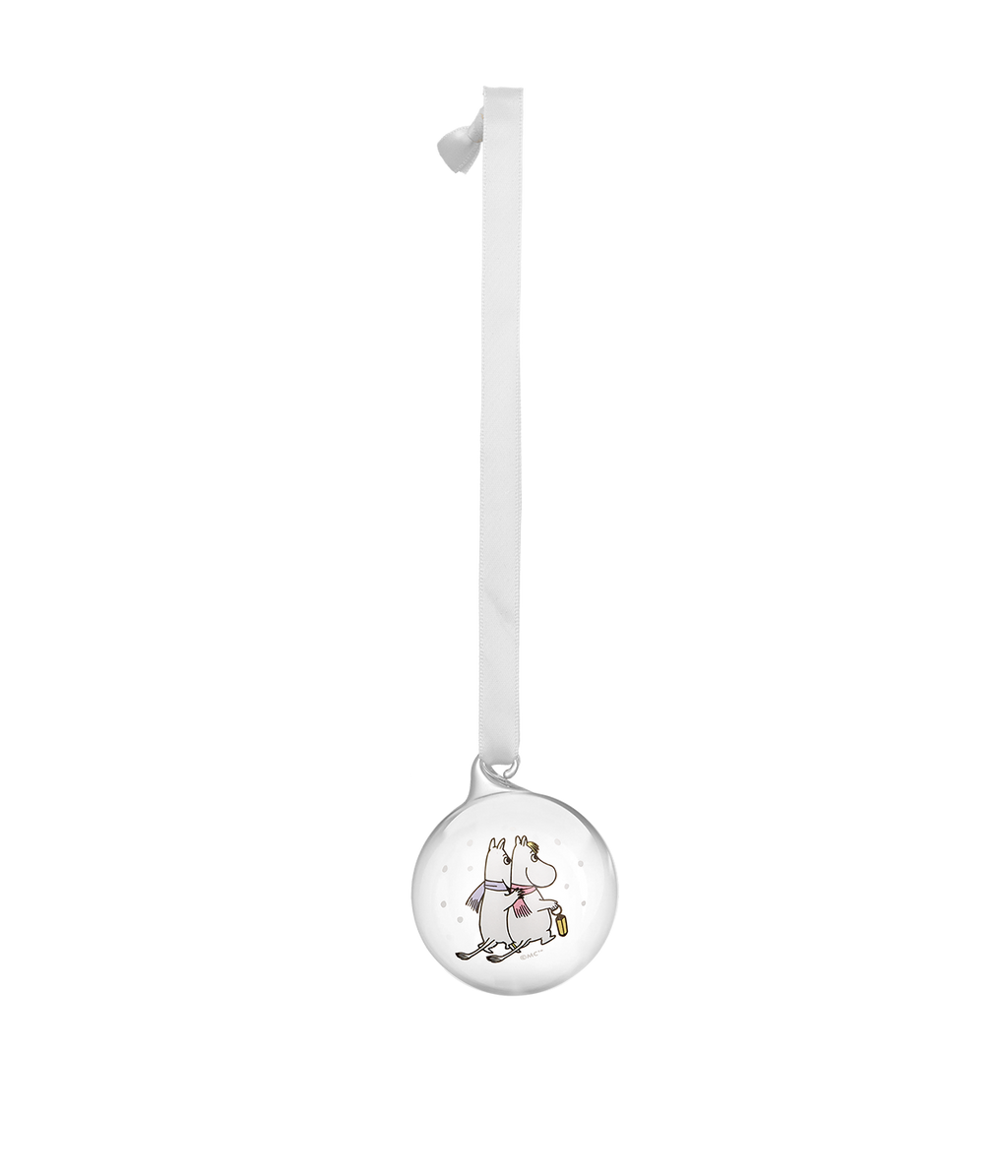Moomin Christmas bauble Frosty Day 5 cm, Moomintroll and Snorkmaiden