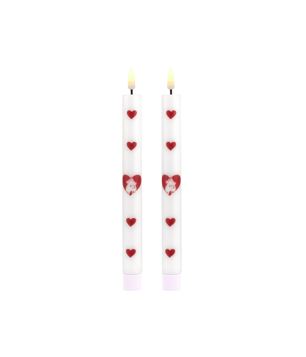 Moomin LED taper candles Heart 2 pcs