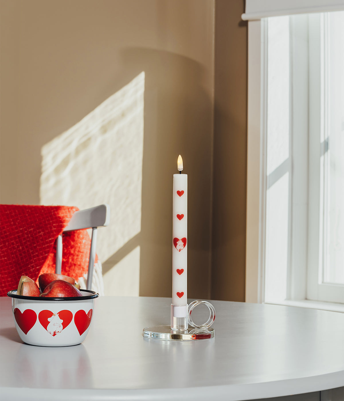 Moomin LED taper candles Heart 2 pcs