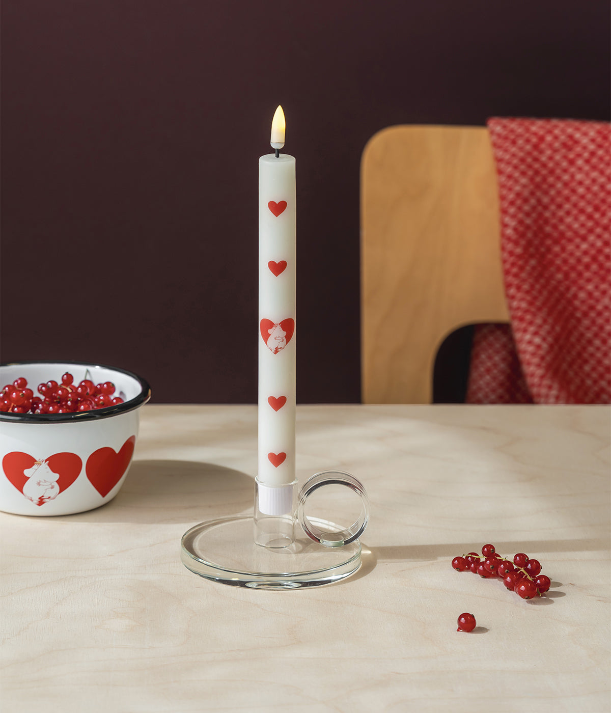 Moomin LED taper candles Heart 2 pcs