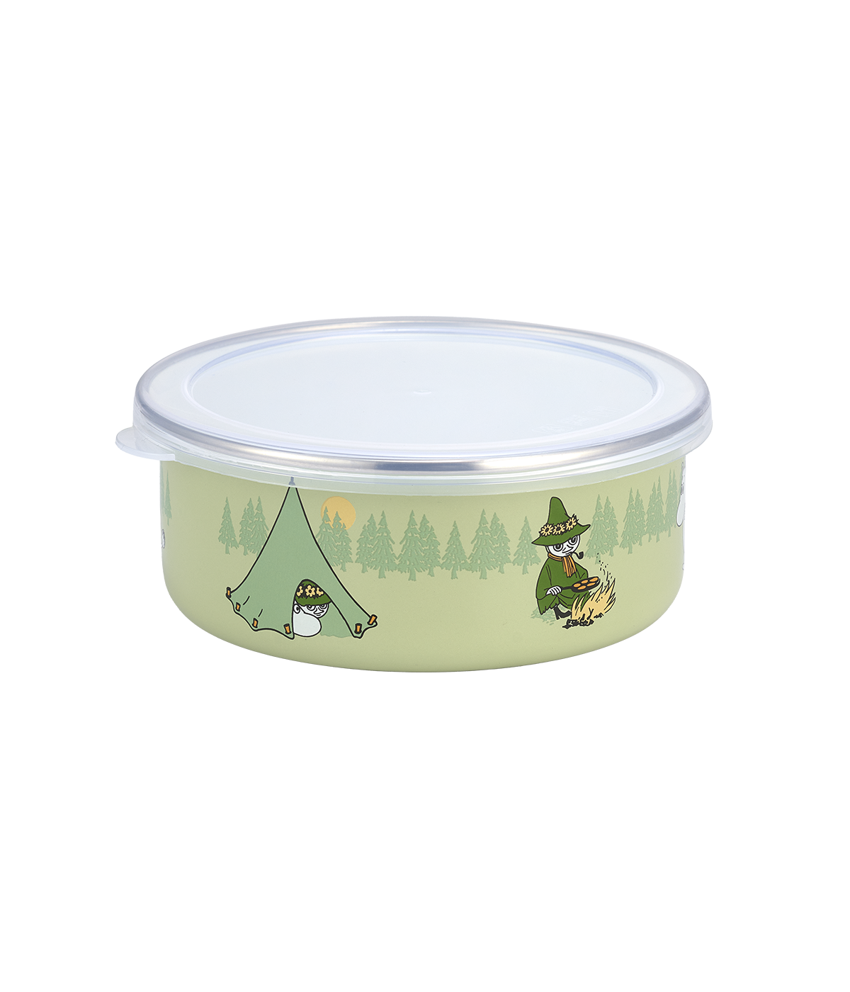 Moomin enamel bowl/jar with lid Campers 8 dl