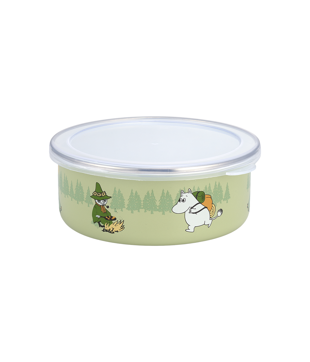 Moomin enamel bowl/jar with lid Campers 8 dl