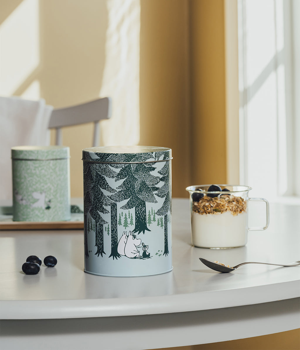 Moomin tin jars Forest 11 cm and 15 cm set of 2