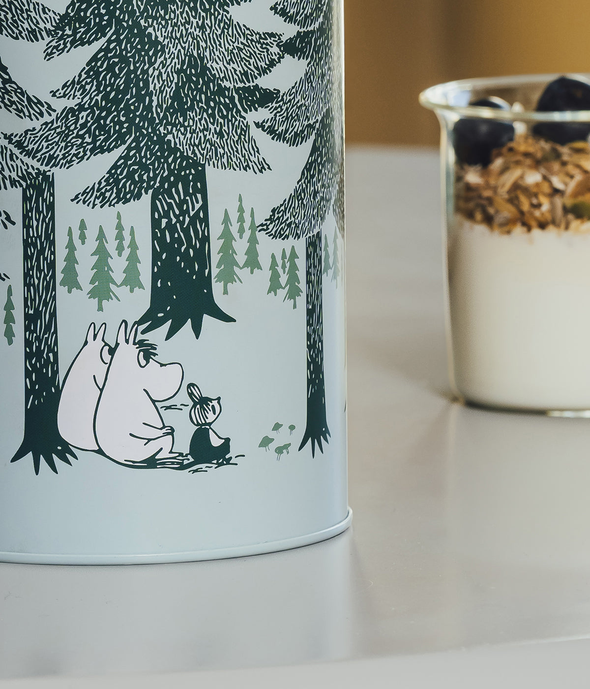 Moomin tin jars Forest 11 cm and 15 cm set of 2