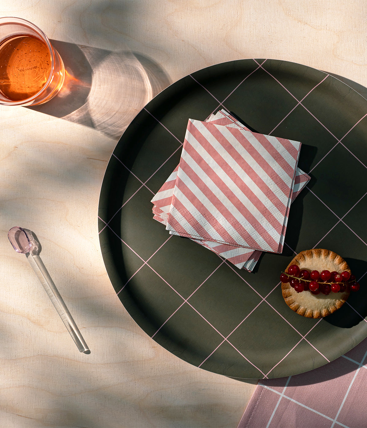 Check & Stripes coffee napkin 25 x 25 cm
