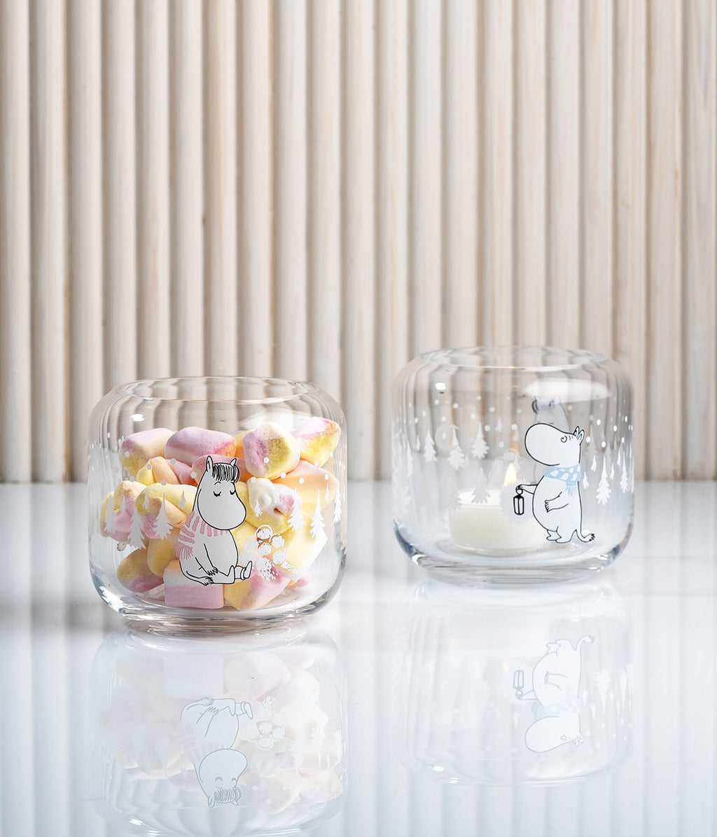Muumi kynttilälyhty/kulho Lumisade 8cm