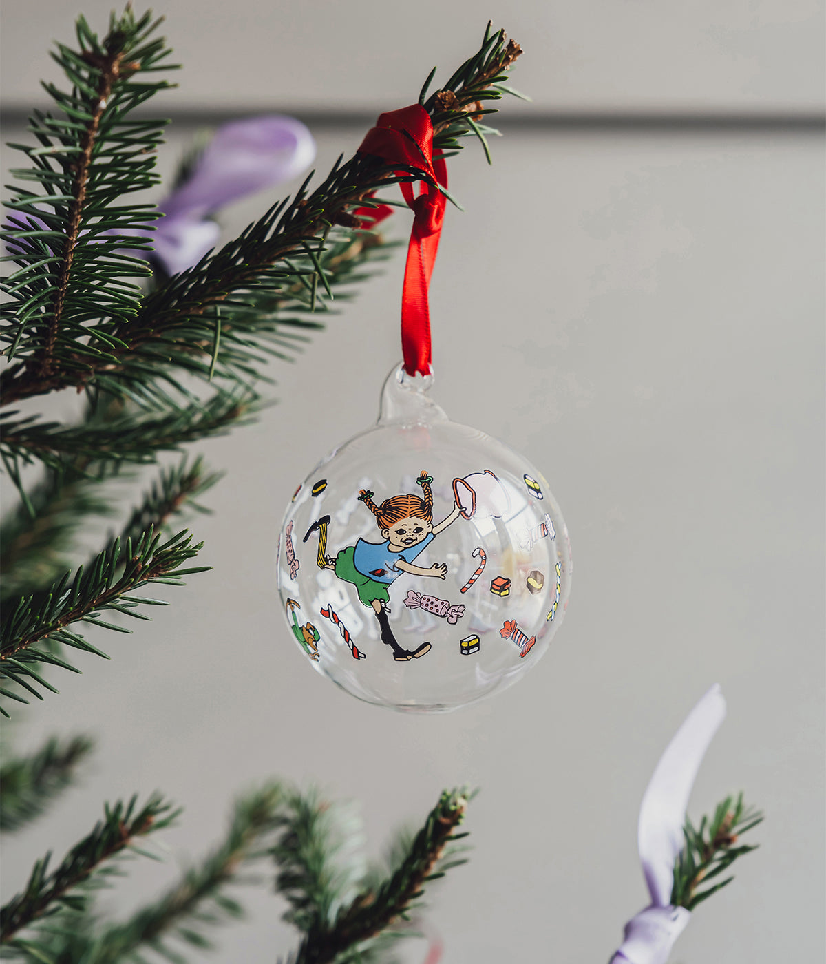 Pippi Christmas bauble Candy 7 cm