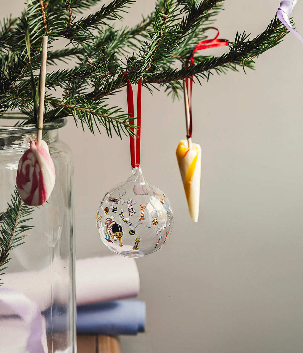 Pippi Christmas bauble Candy 7 cm