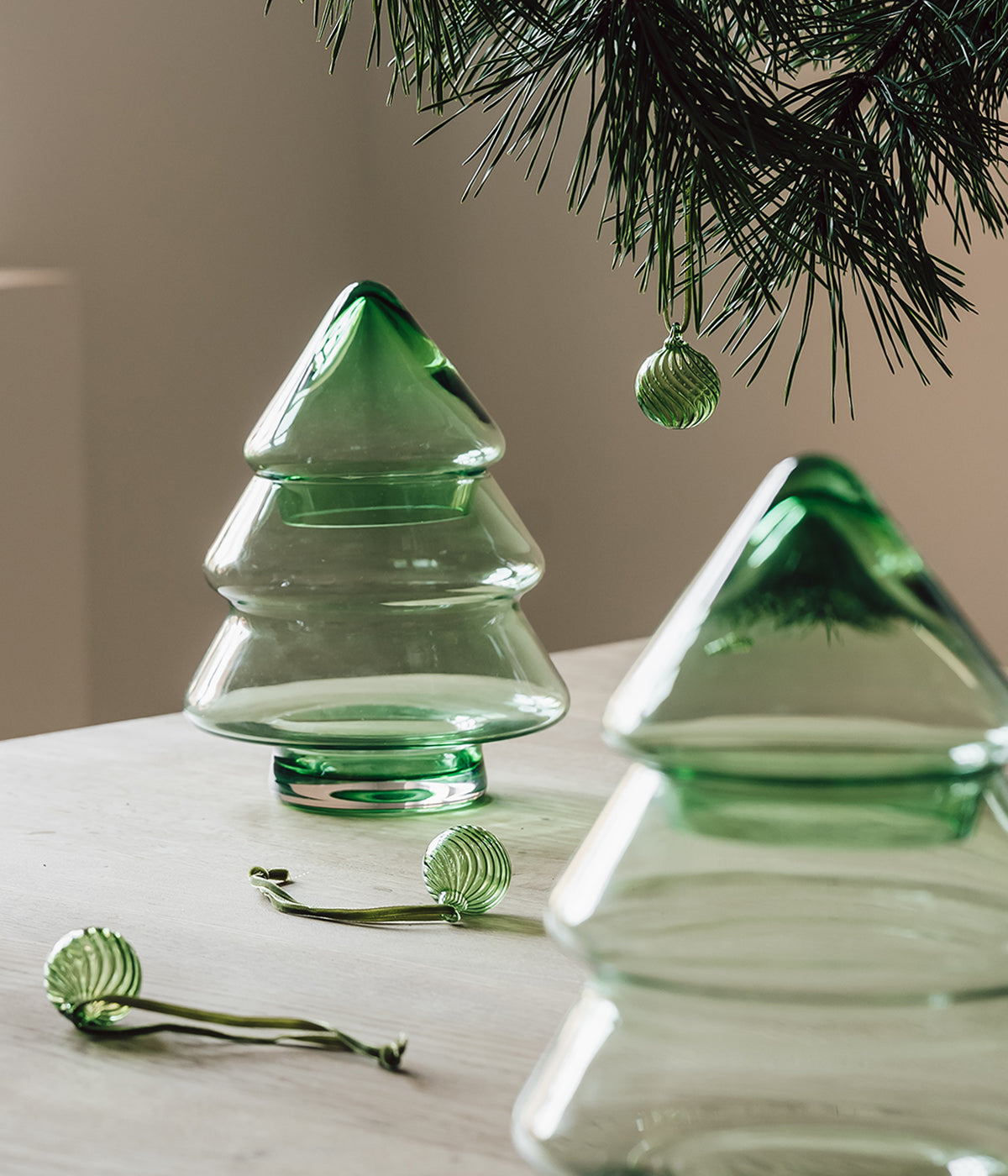 Muurla glass Christmas baubles 3 cm 3 pcs