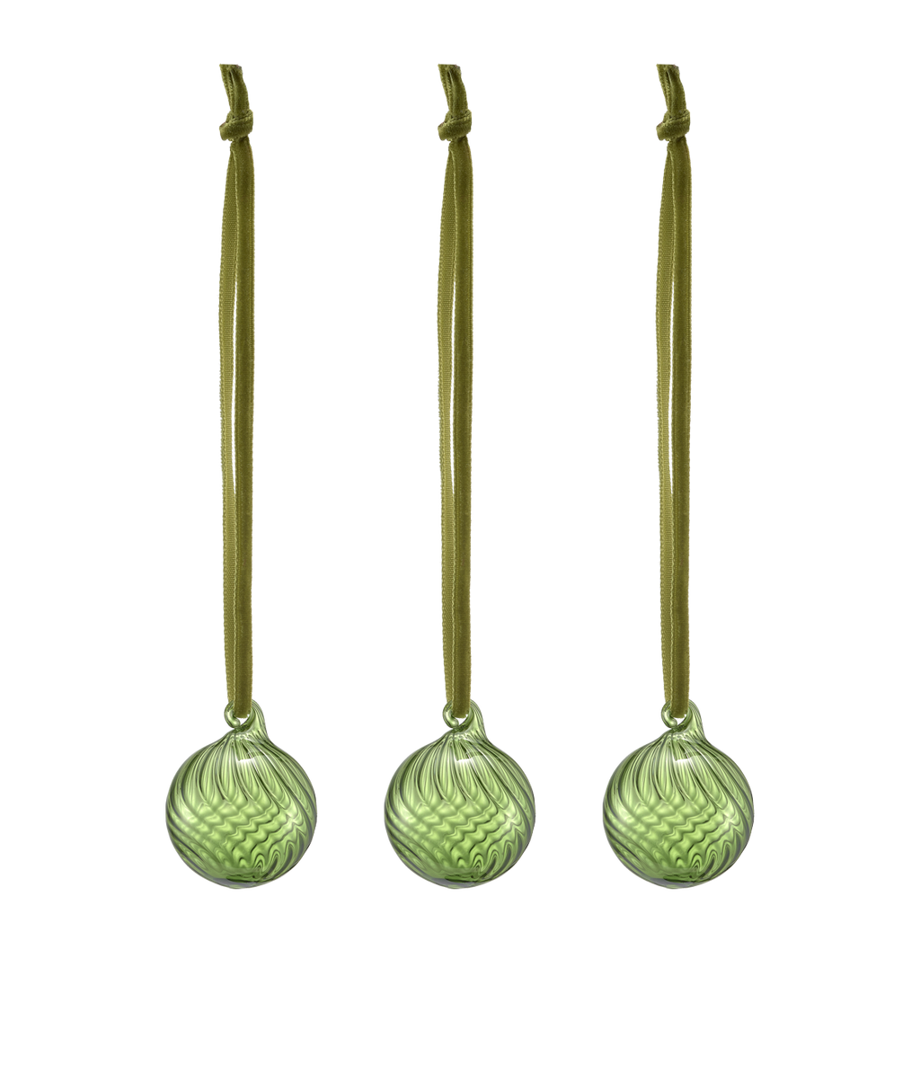 Muurla glass Christmas baubles 3 cm 3 pcs