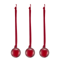 Muurla glass Christmas bauble red 3 cm 3 pcs