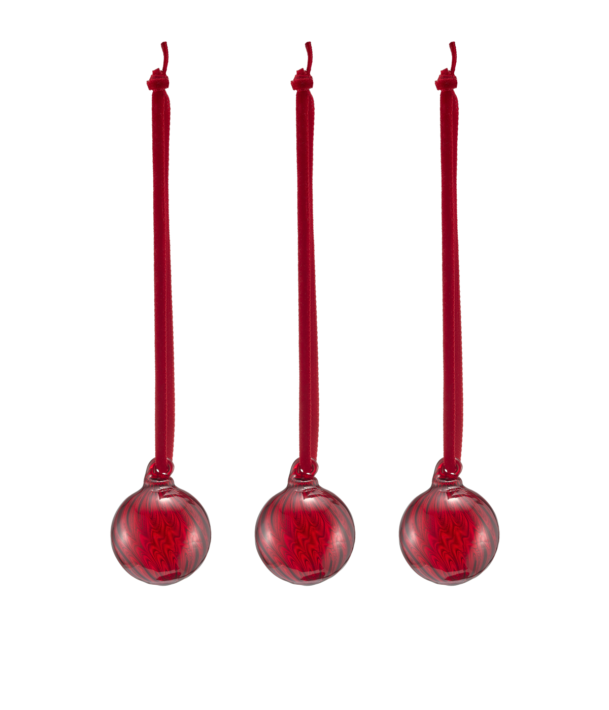 Muurla glass Christmas bauble red 3 cm 3 pcs