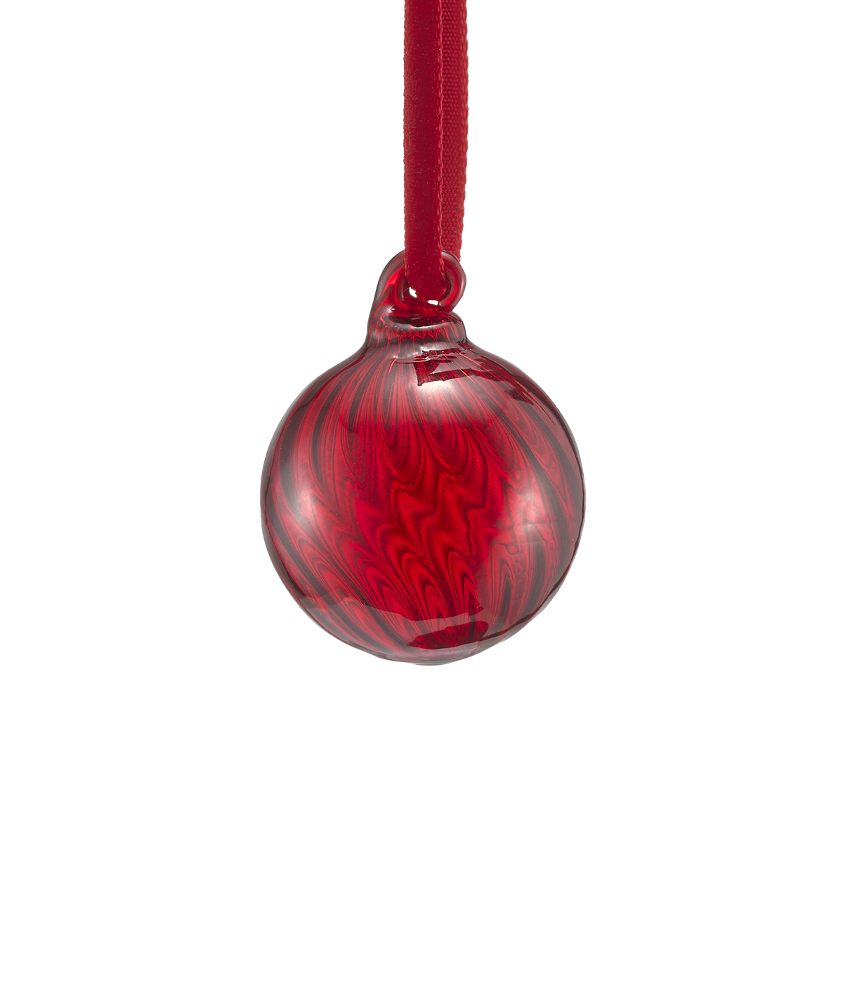Muurla glass Christmas bauble red 3 cm 3 pcs