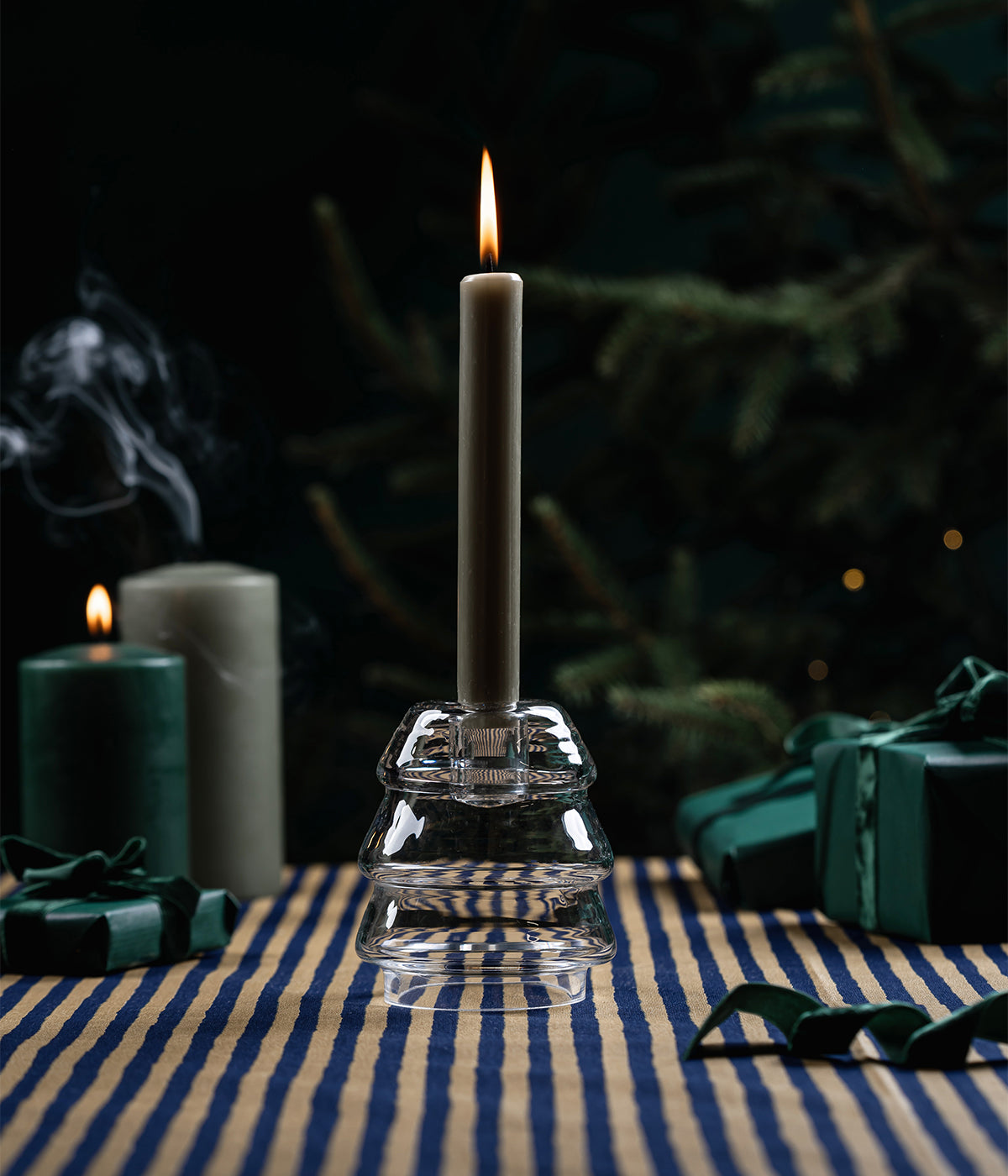 Glass Tree candle holder 10,5 cm